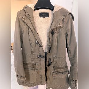 BNCI by Blanc Noir Women's M Sherpa/Quilt Lined Hooded Jacket